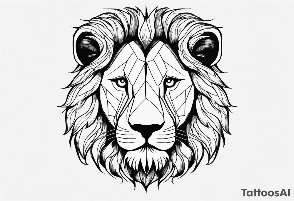 powerful majestic lion, close-up tattoo idea