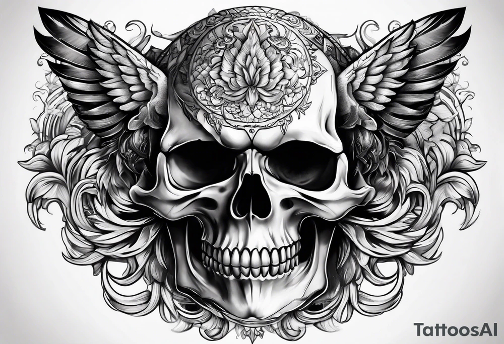 Wold head skull tattoo idea