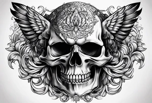 Wold head skull tattoo idea