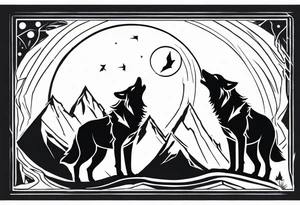 Howling Wolf Pack tattoo idea