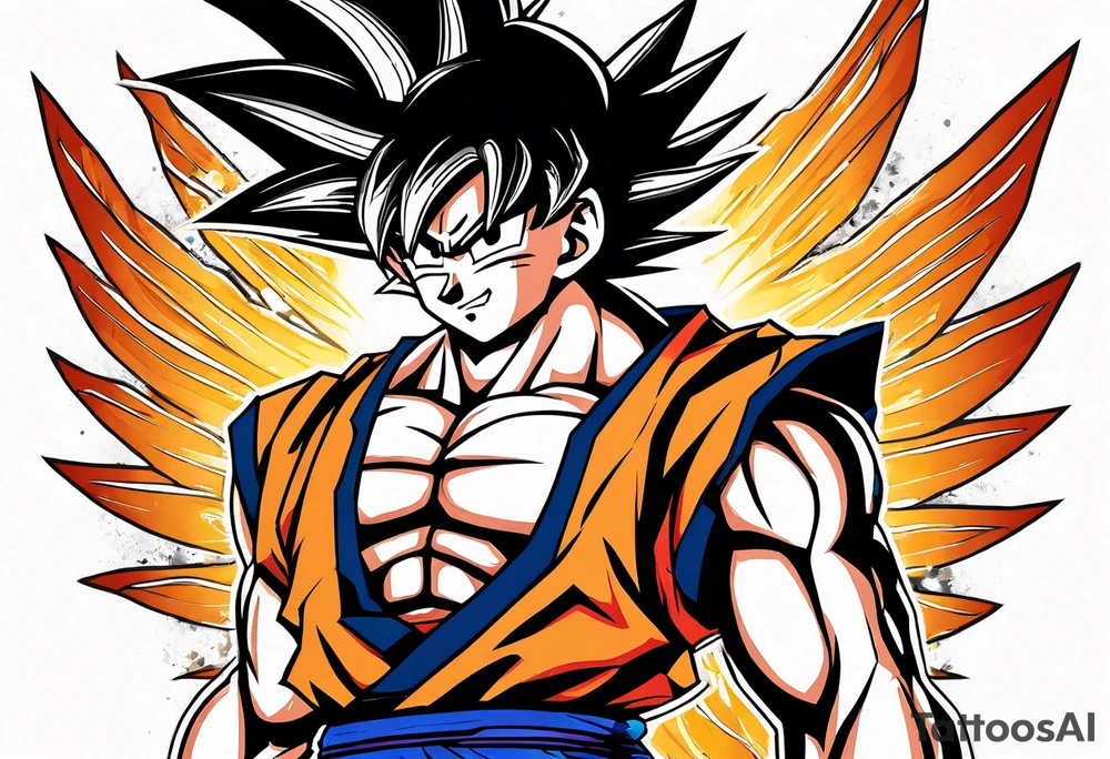 Son goku With wings tattoo idea