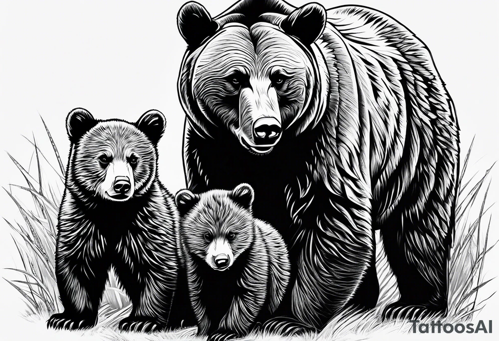 mamma bear and cub tattoo idea