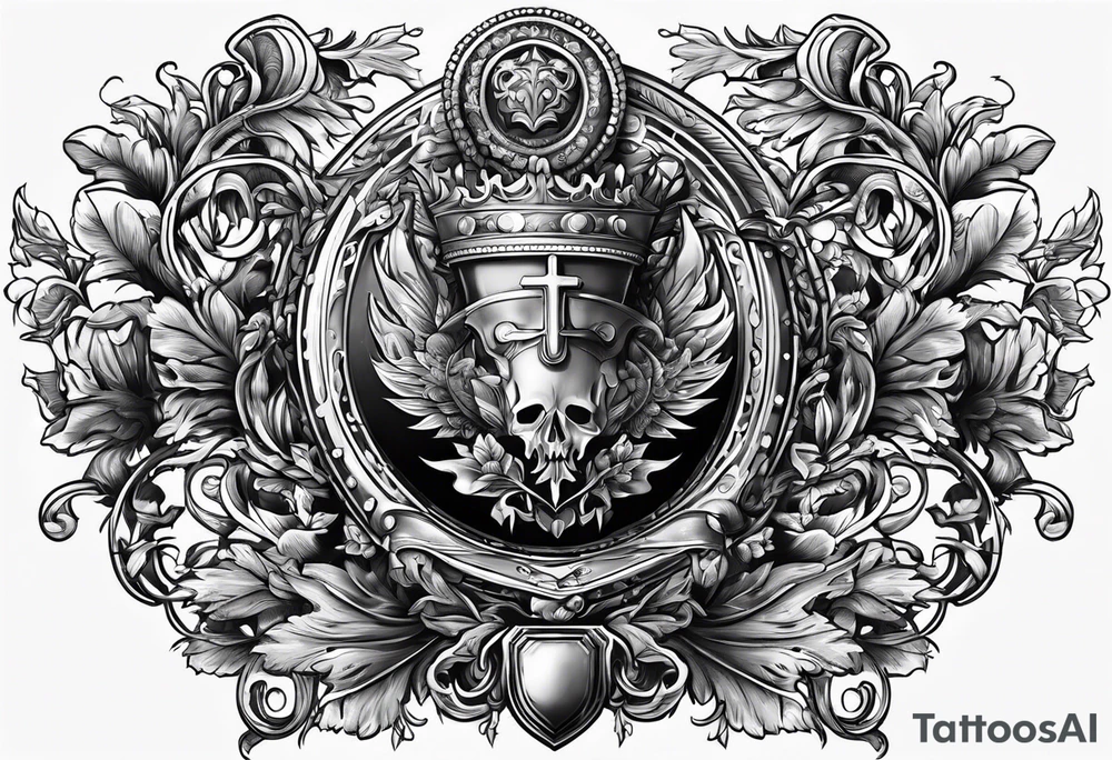 sanguis et vulnera coat of arms tattoo idea