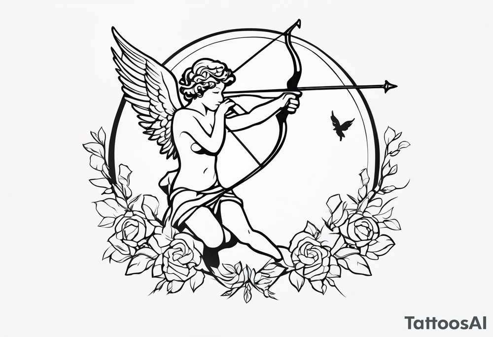 cupid shooting tattoo idea