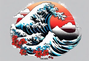The name Nakama painted vertically, in Shôdo style writing. tattoo idea
