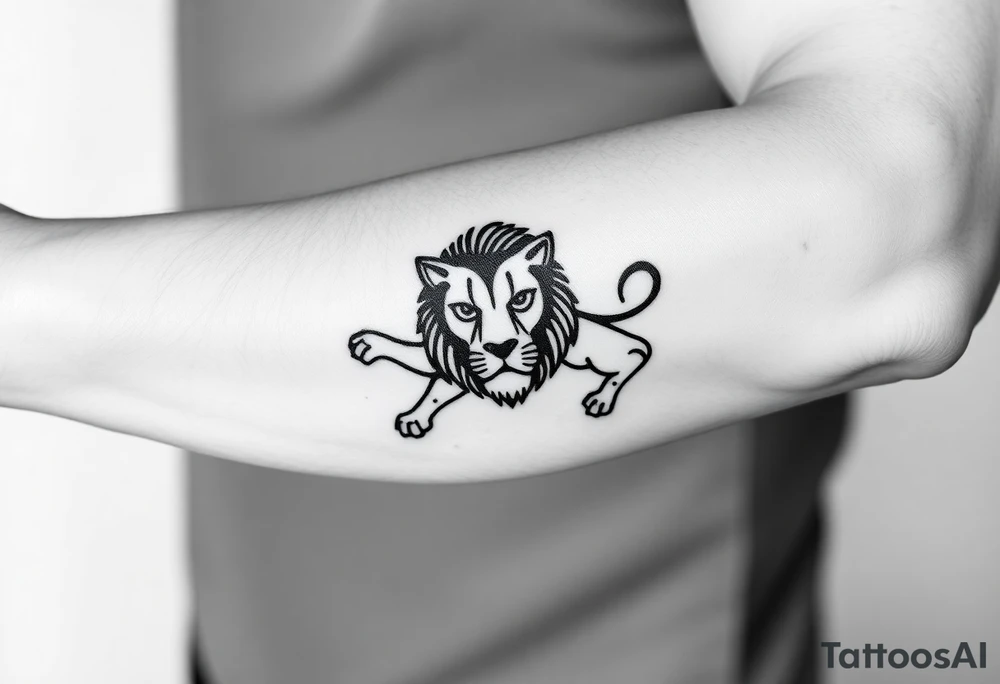 Fancy style "leo" start constilation birth
 sign lion tattoo idea