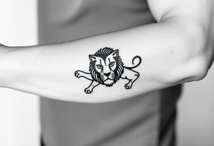 Fancy style "leo" start constilation birth
 sign lion tattoo idea