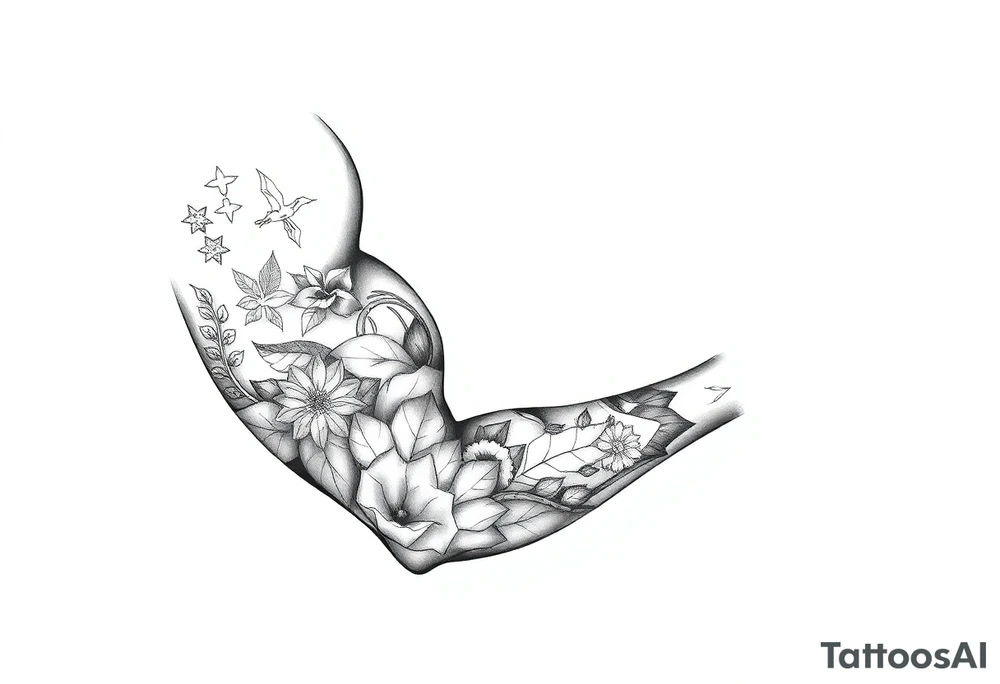 wellness and healthy symbols tattoo idea