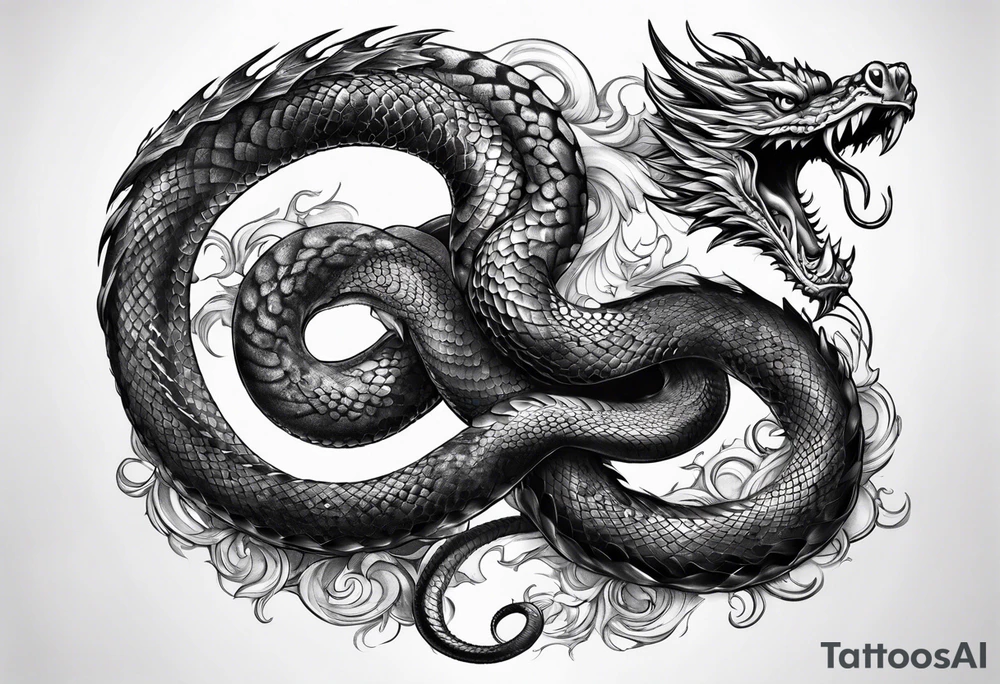 Snake dragon tattoo idea