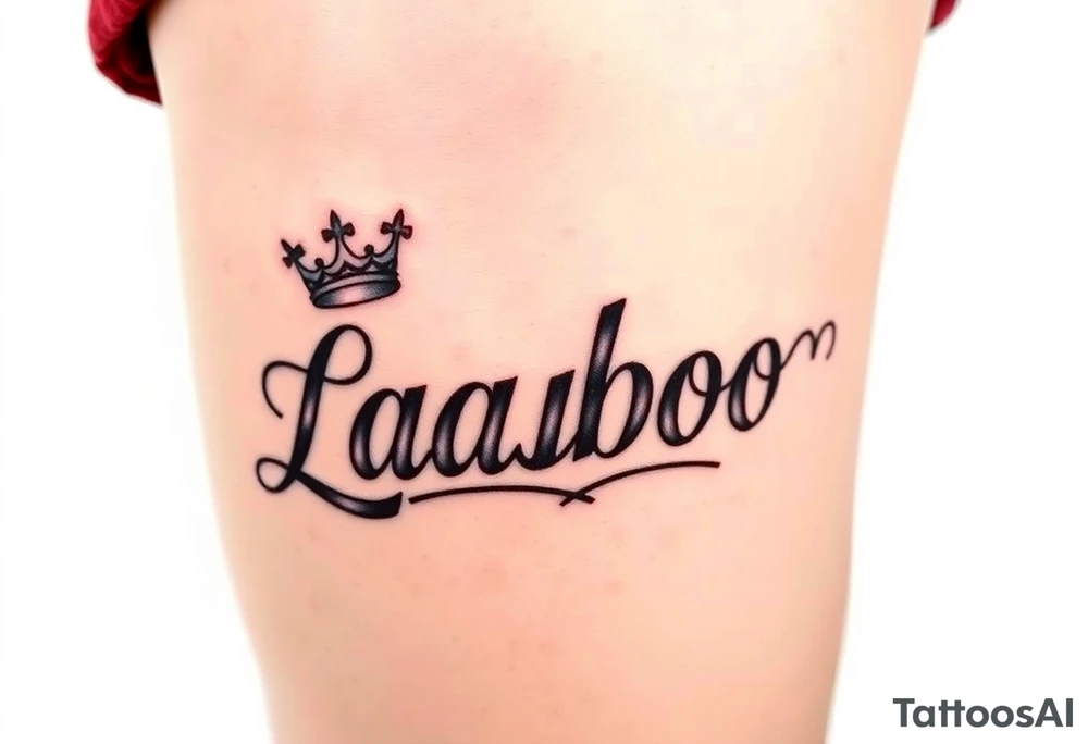 the name ladaboo with a crown tattoo idea