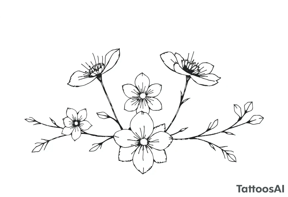 ornaments of flowers tattoo idea