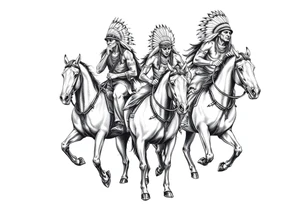 Native American warriors on horses tattoo idea