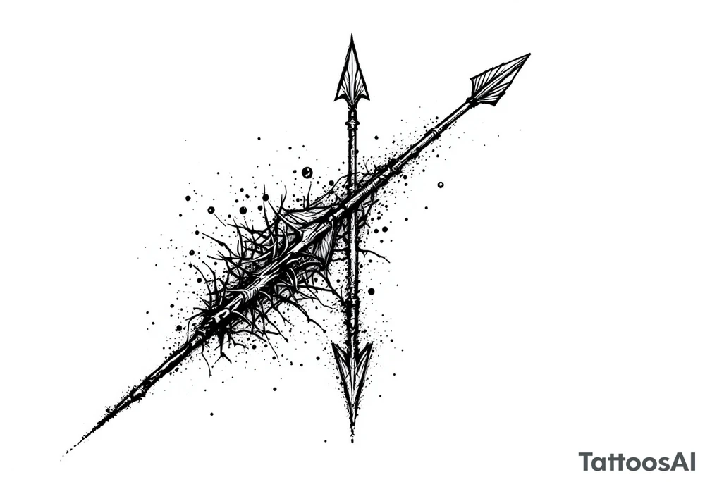 one  arrow  that look down tattoo idea