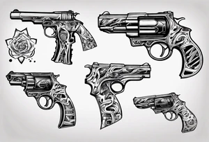 gun with blood tattoo idea