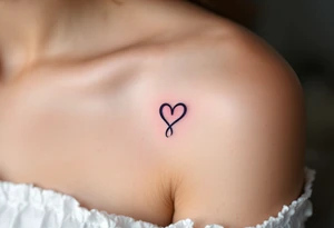 A purple and black shaded infinity symbol wrapping around a red heart in the middle. tattoo idea
