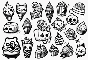 bonbon and choo choo tattoo idea