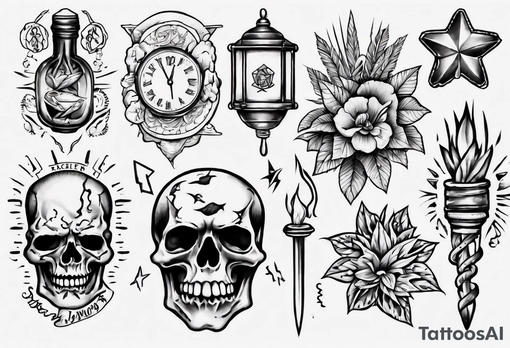 Make any sketch in the style of Saylor Jerry tattoo idea