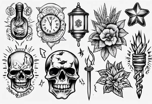 Make any sketch in the style of Saylor Jerry tattoo idea