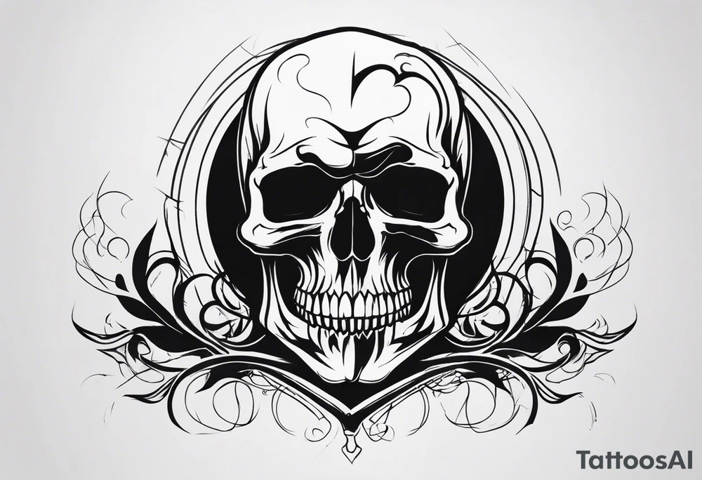 skull with smoke on top tattoo idea