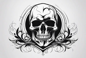 skull with smoke on top tattoo idea