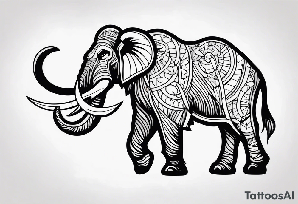 strong mammoth tattoo idea