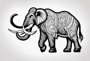 strong mammoth tattoo idea