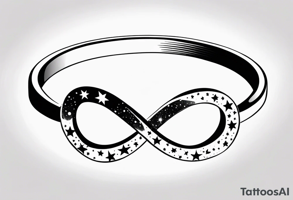 Infinity ring with stars tattoo idea
