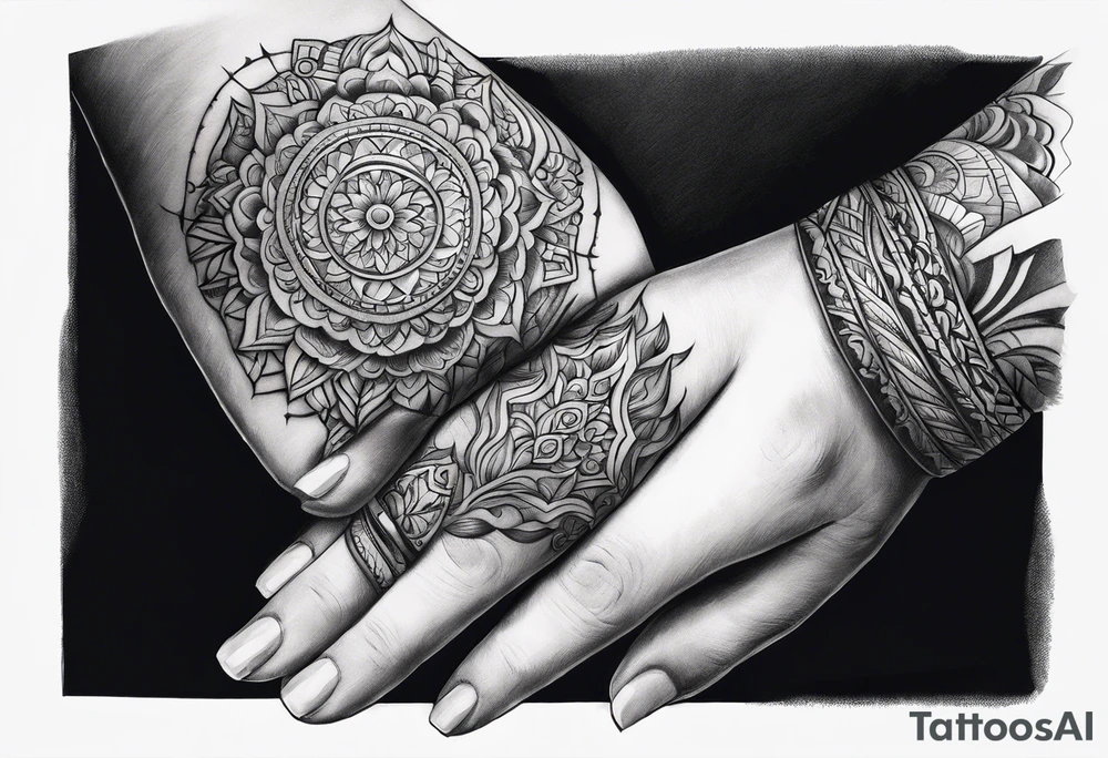 A hand holding fire tattoo idea