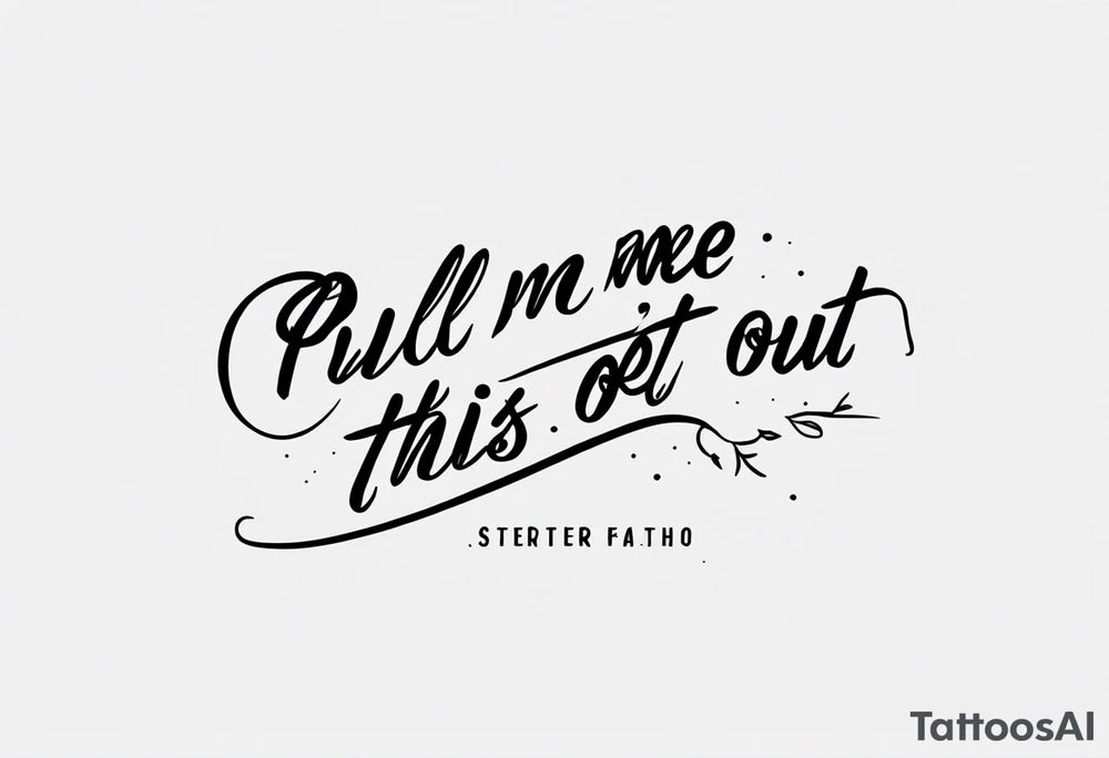A simple quote tattoo saying “pull me out of this” tattoo idea A simple quote tattoo saying “pull me out of this” tattoo idea