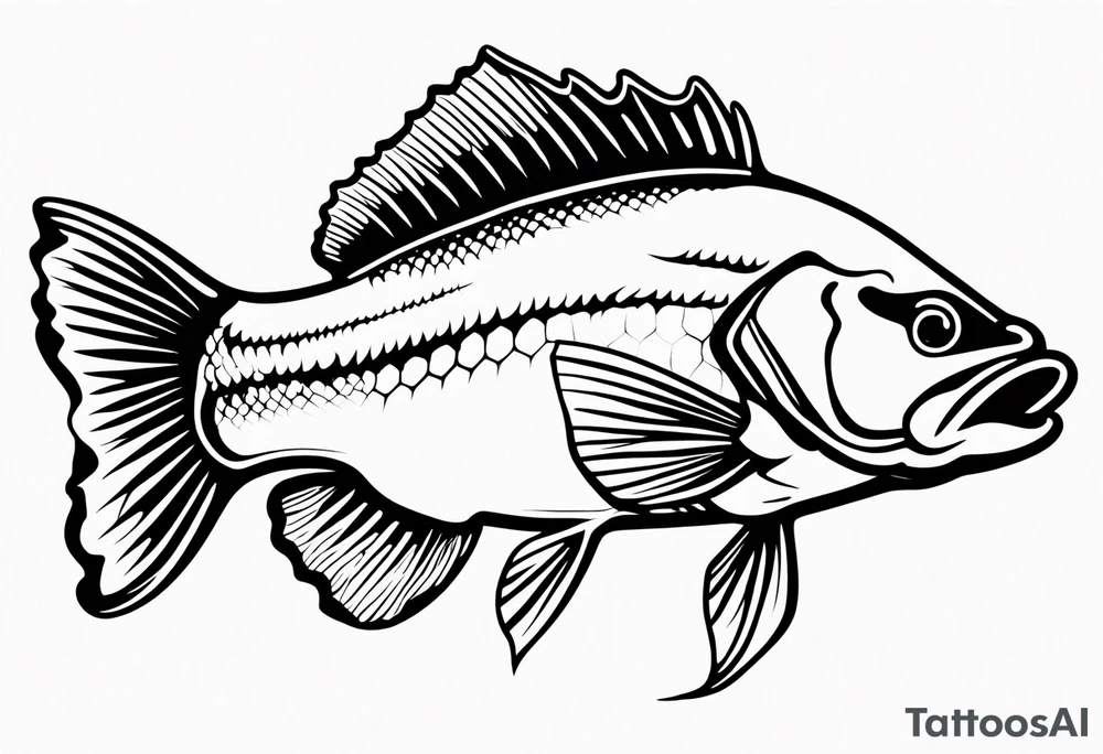 outline walleye simple small no scales tattoo idea