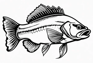 outline walleye simple small no scales tattoo idea