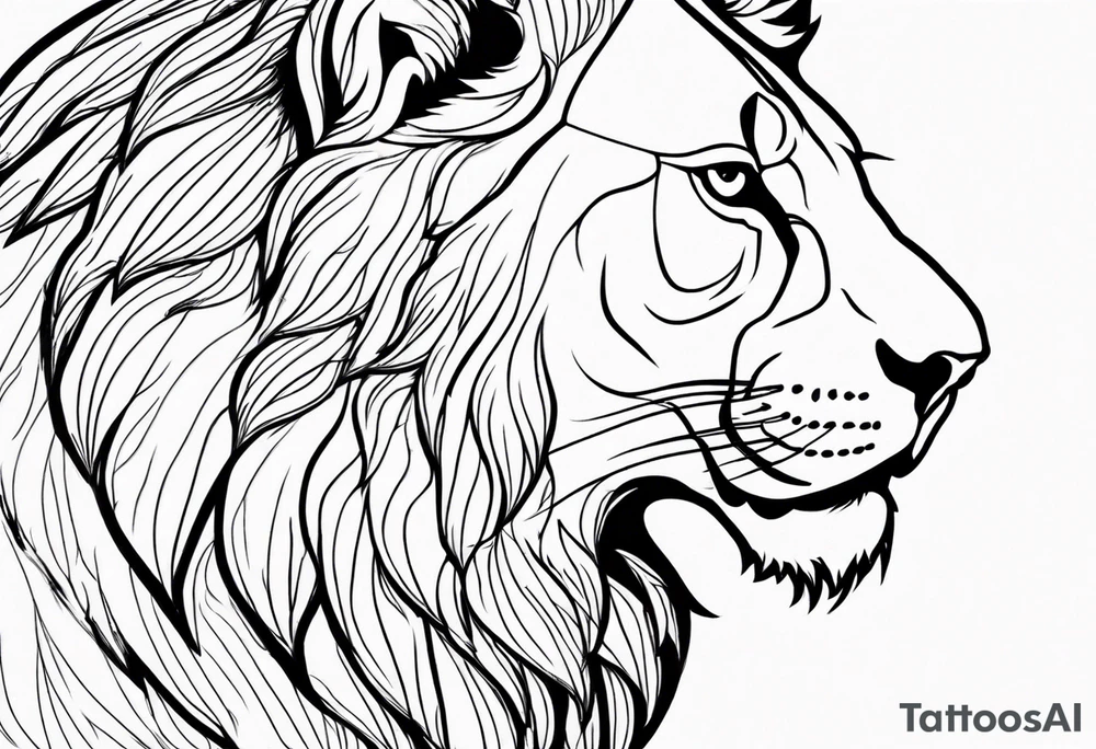 powerful majestic lion, close-up tattoo idea
