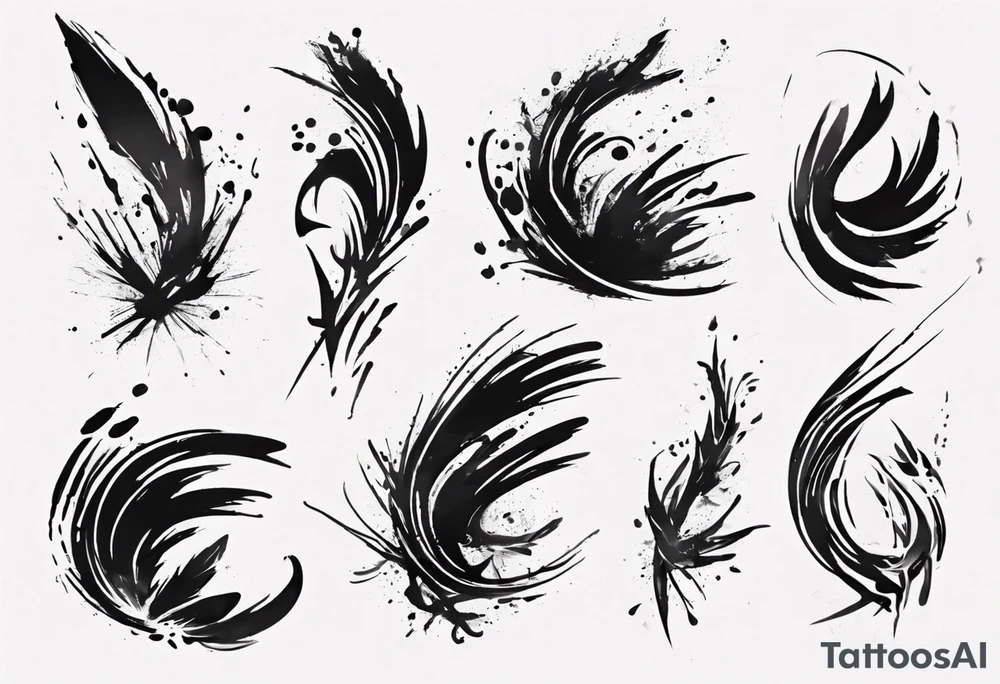 A lot of Brush stroke lines tattoo idea