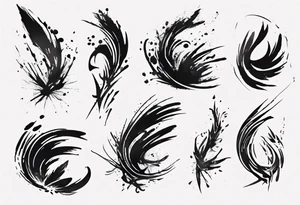 A lot of Brush stroke lines tattoo idea