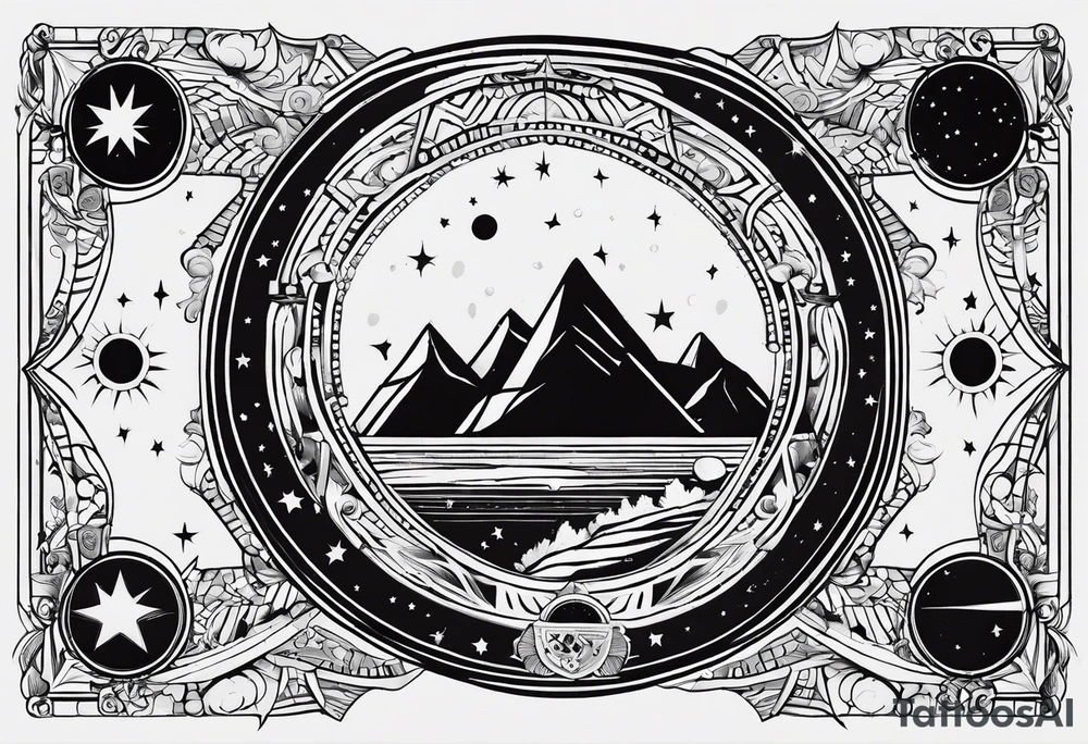 I wanna a tattoo in my wrist with a shape of rectangle wide as a bracelet with astronomy theme tattoo idea