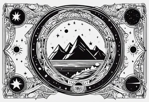 I wanna a tattoo in my wrist with a shape of rectangle wide as a bracelet with astronomy theme tattoo idea