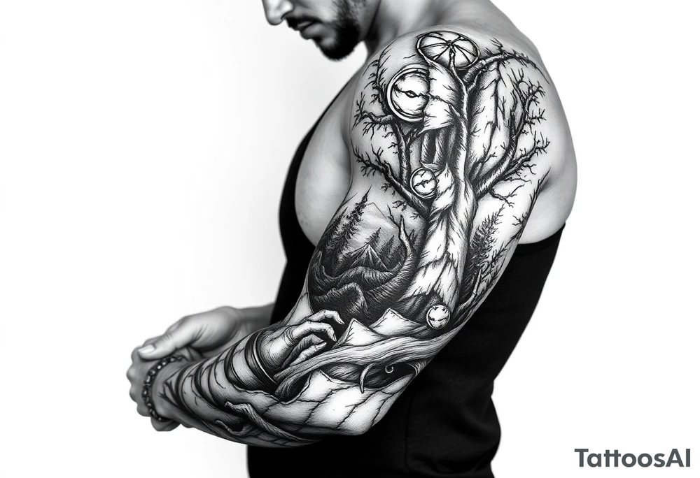 Dungeons and Dragons, Dungeon Master, Reading, Writing, Fantasy, Forest Scene tattoo idea