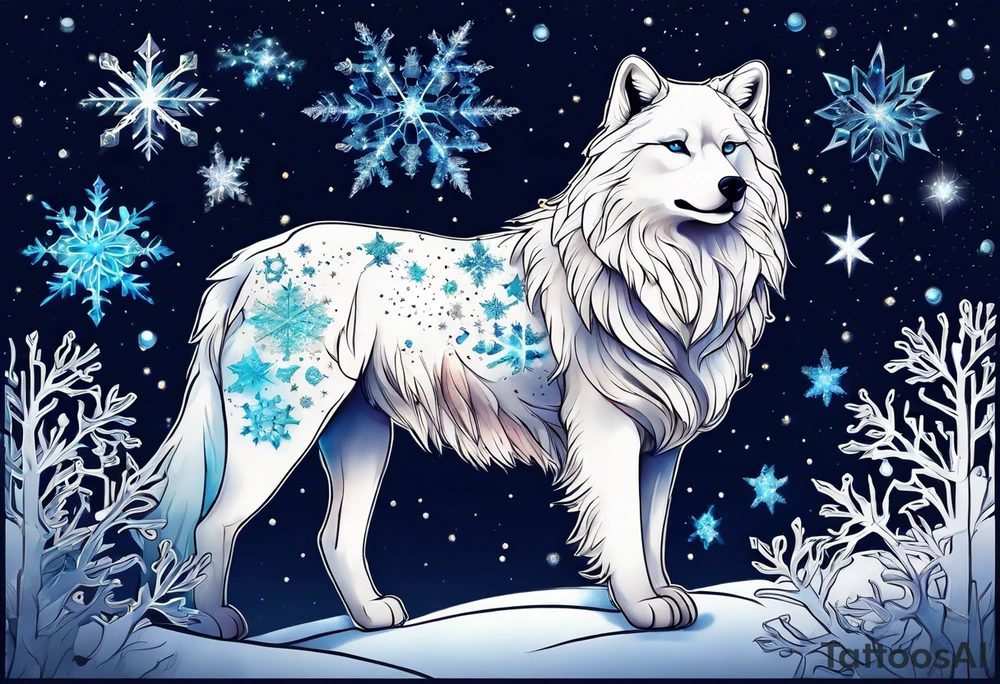 Constellation, animal, snowflake tattoo idea