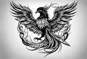 Phoenix on fire tattoo idea