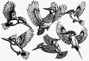kingfisher taking flight tattoo idea