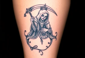 Queen, reaper, scary, pretty tattoo idea
