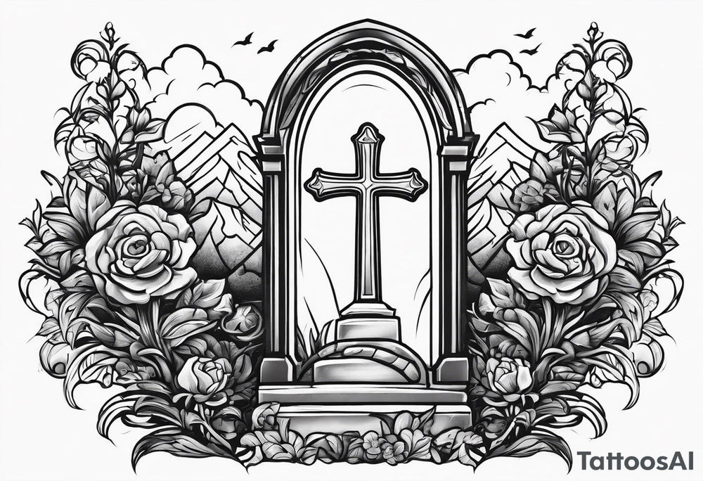 Gravestone without cross tattoo design tattoo idea