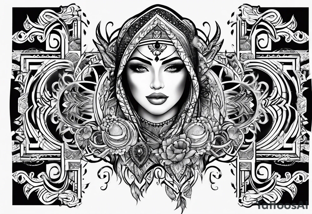 Masoud name design tattoo idea