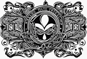 Cheers Mate text, armband +Celtic +Cancer Ribbon +tribal +artistic tattoo idea