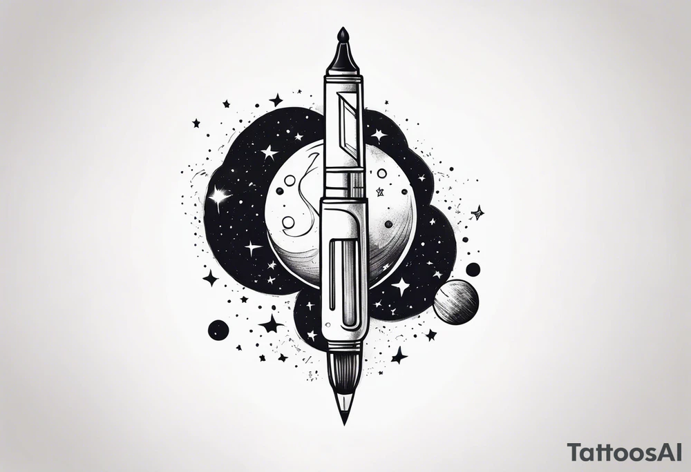 pen in the galaxy tattoo idea