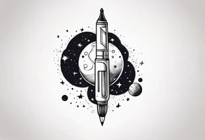 pen in the galaxy tattoo idea