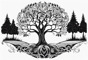 Baum mit langen Wurzeln tattoo idea