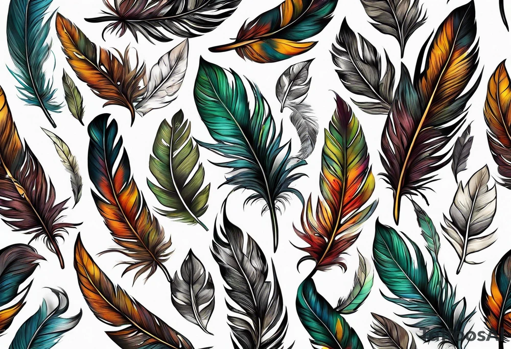 Forest feathers smoke tattoo idea