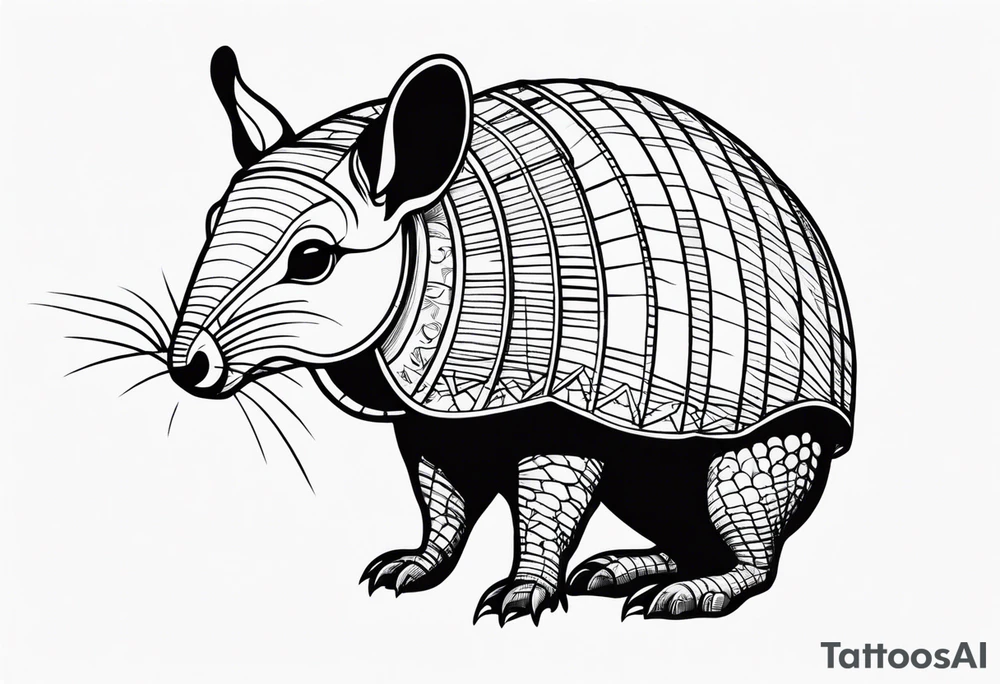 cute armadillo with glasses on tattoo idea