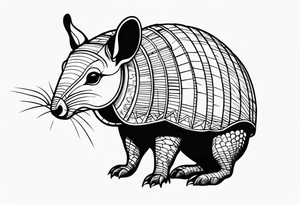 cute armadillo with glasses on tattoo idea